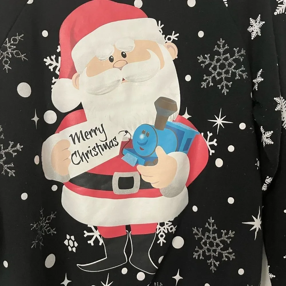 🟢Rudolph Official Merchandise Black & Silver snowflake Christmas Sweater L - Picture 5 of 5